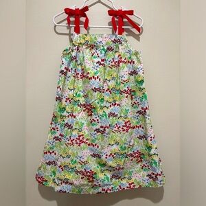 Hanna Andersson Red Floral Pillowcase Dress with Ribbon Straps, Girls 4